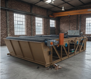 Linear screen unit with belt and drive assembly in a workshop